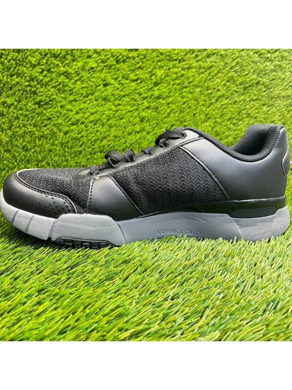 Kuru Quantum 2.0 Mens Size 10.5 Jet Black Gray Athletic Running Shoes Sneakers